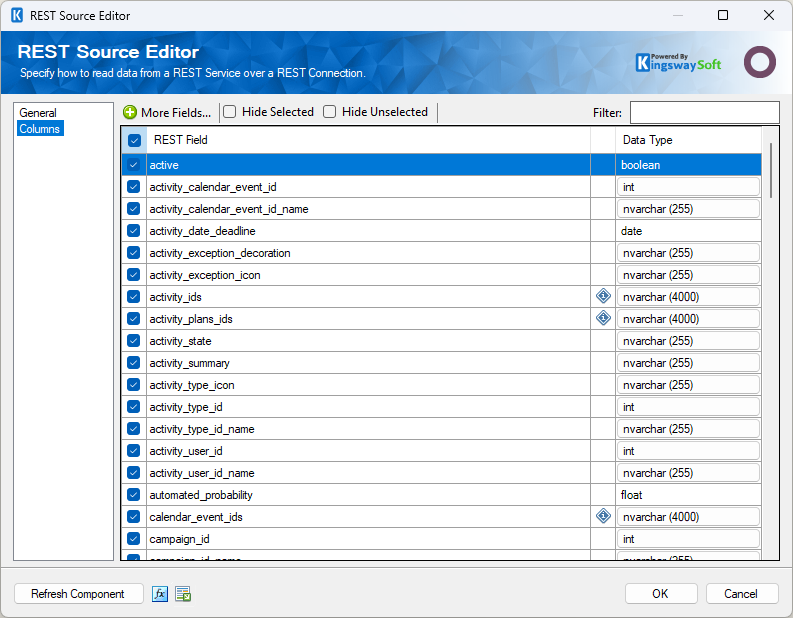 SSIS Odoo REST Source - Columns SSIS Odoo REST Source - Columns